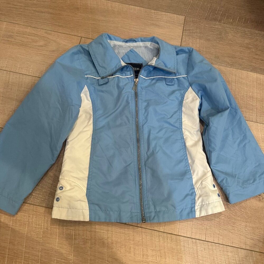 OUTBROOK GIRLS 7/8 WINDBREAKER JACKET BLUE WHITE